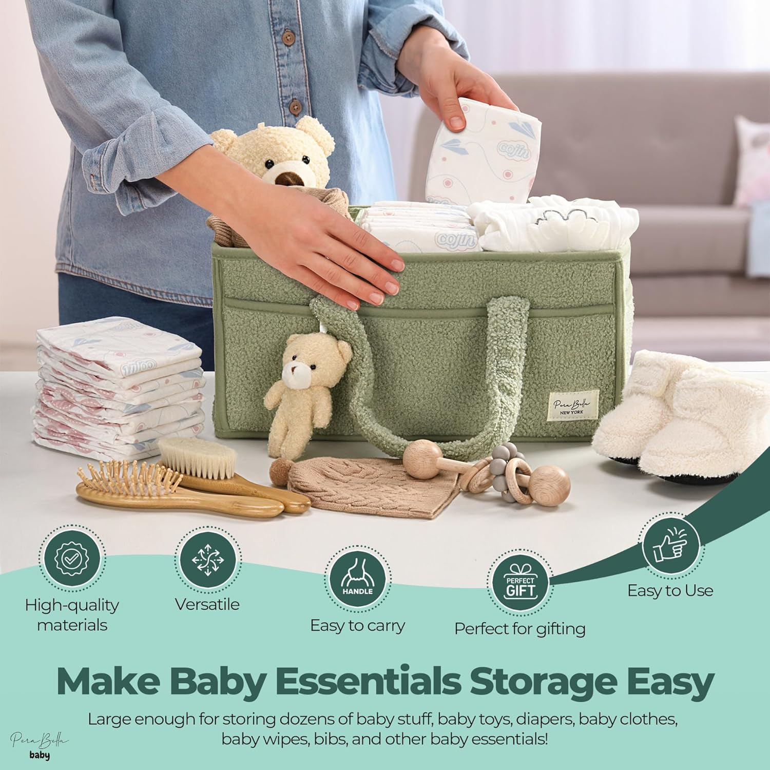 Nursery Organizer Basket for Baby Essentials